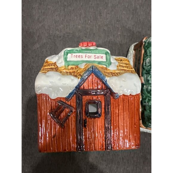 Trees For Sale Ceramic Candle Holder House W/ Votive Candle & Plastic Beads Hand - Picture 7 of 8